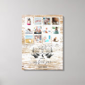 Wood Deer Baby's First Year Foto Collage Leinwanddruck (Vorderseite)