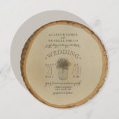 Wood Disk Inspiriert Gipskraut Hochzeit Einladung (Vorne/Hinten)