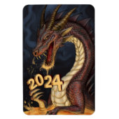 Wood Dragon 2024 Chinesischer Neujahrsdrache Magnet (Vertikal)