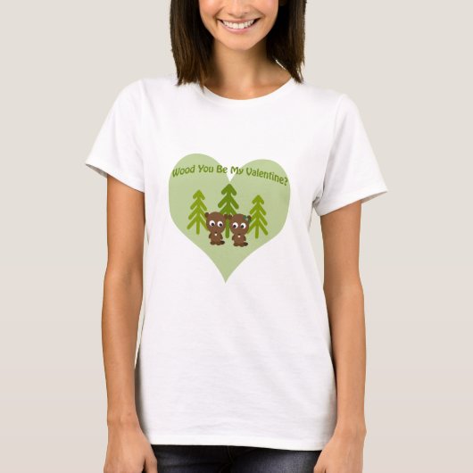 Wood du mein Valentinbiber bist T-Shirt (Vorderseite)