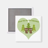 Wood du mein Valentine bist Magnet (Vorderseite/Rückseite)