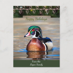 Wood Duck Drake Christmas Card Feiertagspostkarte