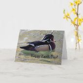 Wood Duck Drake, Happy Earth Day! Karte (Gelbe Blume)