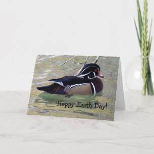 Wood Duck Drake, Happy Earth Day! Karte