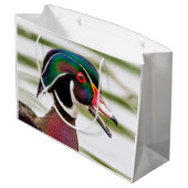 Wood Duck Große Geschenktüte (Rückseite Schrägansicht)