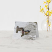 Wood Duck Pair Karte (Gelbe Blume)