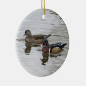Wood Duck Pair Keramikornament (Rechts)