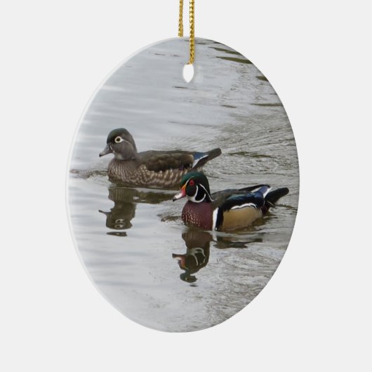 Wood Duck Pair Keramikornament (Rechts)
