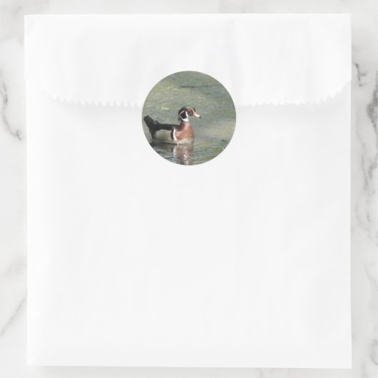 Wood Duck Runder Aufkleber (Tasche)