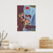 Wood Elf With Squirrel Poster (Küche)
