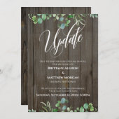 Wood & Eukalyptus - Hochzeitsaktualisierungskarte Einladung (Vorne/Hinten)