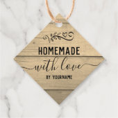 Wood Extravagant Script Homemade mit Liebe Busines Geschenkanhänger (Vorderseite)
