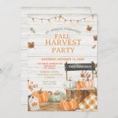 Wood Fall Harvest Party Pumpkin Church Picnic Einladung (Vorne/Hinten)