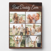 Wood Father's Day Best Daddy Ever 6 Photo Collage Fotoplatte (Vorderseite)