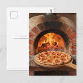 Wood-Fired Pepperoni Pizza Rustic Italian  Postkarte (Vorne/Hinten)