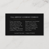 Wood Flooring Contractor Photo  Visitenkarte (Rückseite)