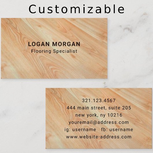 Wood Flooring Services Modern Professional Visitenkarte