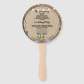 Wood Floral Hochzeitsprogramm Blume Hand Fan Fächer (Rückseite)