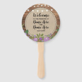 Wood Floral Hochzeitsprogramm Blume Hand Fan Fächer (Vorderseite)