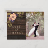Wood Foto Wedding Vielen Dank Postkarte (Vorne/Hinten)
