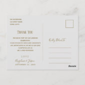 Wood Foto Wedding Vielen Dank Postkarte (Rückseite)