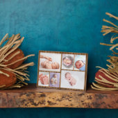 Wood Frame 6 Photo Collage Grid Newborn Baby  Fotoplatte (Seite)