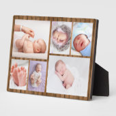 Wood Frame 6 Photo Collage Grid Newborn Baby  Fotoplatte (Seite)