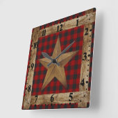 Wood frame and star quadratische wanduhr (Winkel)