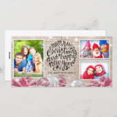 Wood frohe Weihnachten Glück Neujahr Gruß Foto (Vorne/Hinten)