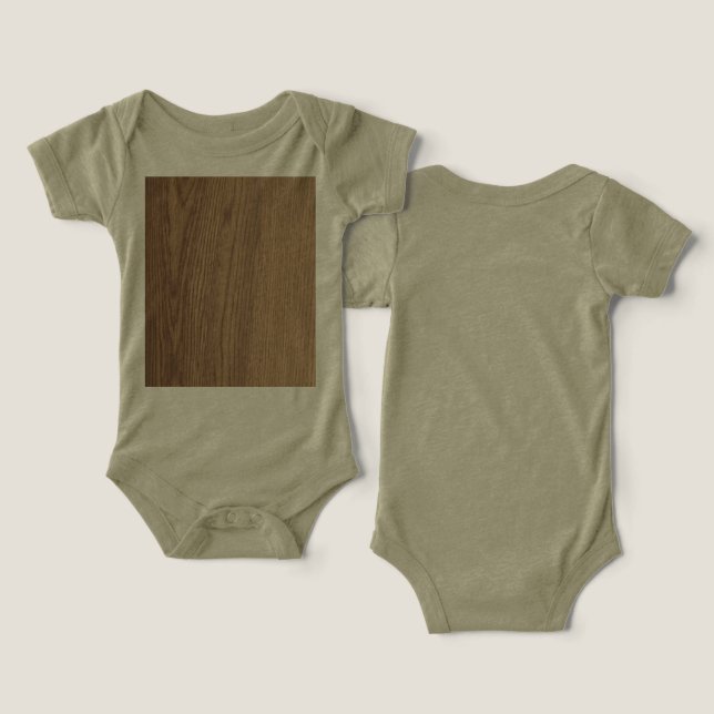 Wood Grain Baby Bodysuit (Design Vorderseite & Rückseite)
