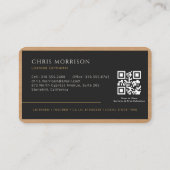 Wood Grain Black Gold Builder Contractor QR Code Visitenkarte (Rückseite)