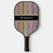 Wood Grain Customizable Family Name  Pickleball Schläger (Vorderseite)