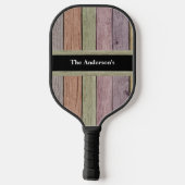Wood Grain Customizable Family Name  Pickleball Schläger (Rückseite)