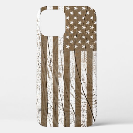 Wood Grain Grunge American Flag Case-Mate iPhone Hülle (Rückseite)