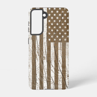 Wood Grain Grunge American Flag Samsung Galaxy Hülle
