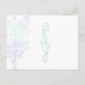 Wood Grain Navy Blue Wedding speichern das Datum Ankündigungspostkarte (Rückseite)