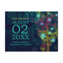 Wood Grain Navy Blue Wedding speichern das Datum