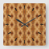 Wood Grain Pattern Square Quadratische Wanduhr (Vorderseite)