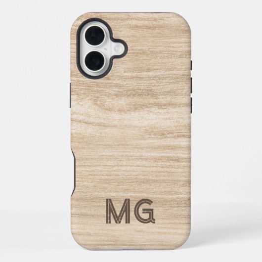 Wood Grain Phone Case | Personalized Monogram iPhone Hülle (Rückseite)