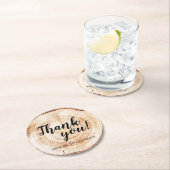 Wood Grain Rustic Corporate Vielen Dank Runder Pappuntersetzer (Vor Ort)