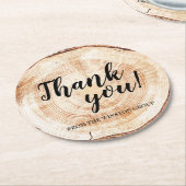 Wood Grain Rustic Corporate Vielen Dank Runder Pappuntersetzer (Angewinkelt)