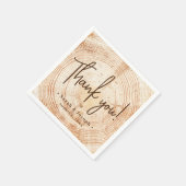 Wood Grain Rustic Wedding Vielen Dank Serviette (Ecke)