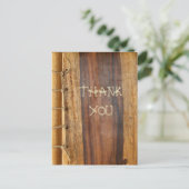 Wood Grained Laced Danke Postcard. Postkarte (Stehend Vorderseite)