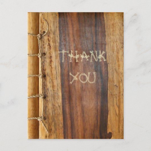 Wood Grained Laced Danke Postcard. Postkarte (Vorderseite)
