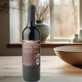 Wood Gypsophila Gipskraut Mason Jar Wein Weinetikett