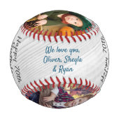 Wood Happy Birthday Opa 3 Foto Collage Baseball (Rückseite)