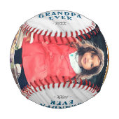 Wood Happy Birthday Opa 3 Foto Collage Baseball (Vorderseite)