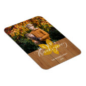 Wood Happy Thanksgiving Script-Blätter Foto Magnet (Rechte Seite)