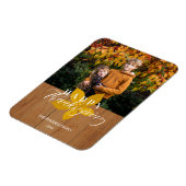 Wood Happy Thanksgiving Script-Blätter Foto Magnet (Linke Seite)