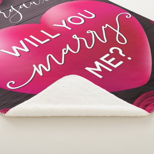 Wood Heart Wedding Vorschlag - Heiraten Sie mich? Sherpadecke (3/4)